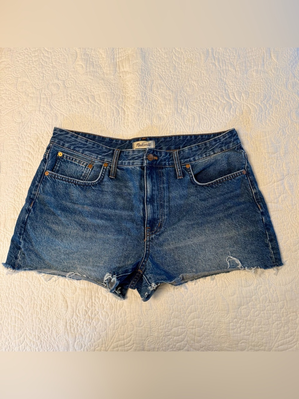 Madewell Vintage Style Blue Denim Cutoff Shorts, Dark Wash, size 31